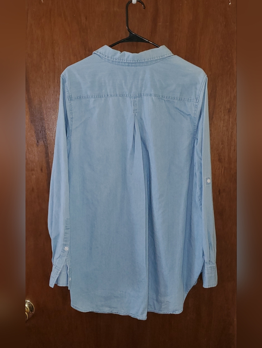 Como Vintage Light Blue Chambray Popover Shirt Sz Large - Picture 2 of 2